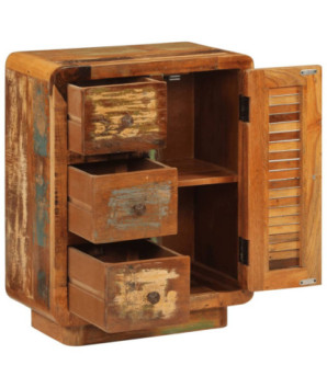 Servantă cu 3 uși, 55x30x70 cm, lemn reciclat - WOODBB271