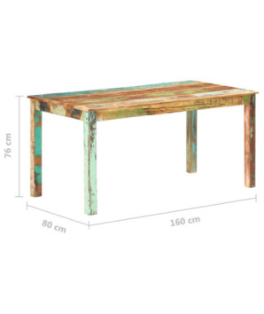 Masă de bucătărie, 160 x 80 x 76 cm, lemn reciclat - WOODBB275