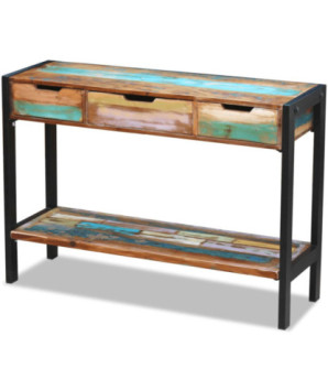 Servantă cu 3 sertare, lemn reciclat, cu aspect vintage - WOODBB277