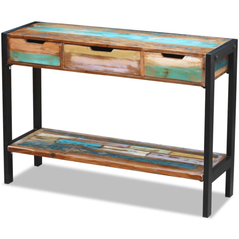 Servantă cu 3 sertare, lemn reciclat, cu aspect vintage - WOODBB277 Servantă cu 3 sertare, lemn reciclat, cu aspect vintage - WOODBB277