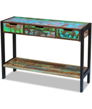 Servantă cu 3 sertare, lemn reciclat, cu aspect vintage - WOODBB277