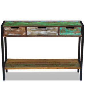 Servantă cu 3 sertare, lemn reciclat, cu aspect vintage - WOODBB277