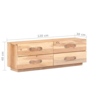 Comodă TV cu picioare, aspect vintage, din lemn masiv reciclat, 120 x 30 x 40 cm