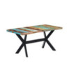 Masă de bucătărie, 160 x 80 x 75 cm, lemn reciclat, cu aspect industrial - WOODBB280