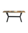 Masă de bucătărie, 160 x 80 x 75 cm, lemn reciclat, cu aspect industrial - WOODBB280