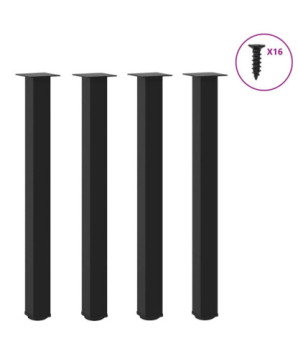 Picioare de masă de bar, 4 buc., negru, 90-92 cm, oțel - WOODBB2640