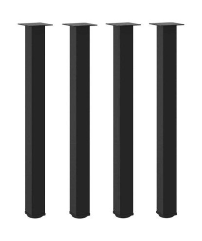 Picioare de masă de bar, 4 buc., negru, 90-92 cm, oțel - WOODBB2640