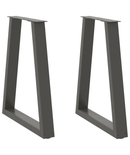 Picioare de masă în formă de V, 2 buc., antracit, 50x(72-73,3) cm, oțel - WOODBB2641