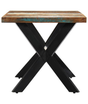 Masă de bucătărie, 160 x 80 x 75 cm, lemn reciclat, cu aspect industrial - WOODBB280