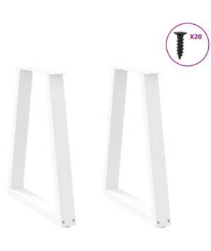 Picioare de masă în formă de V, 2 buc., alb, 60x(72-73,3) cm, oțel - WOODBB2642