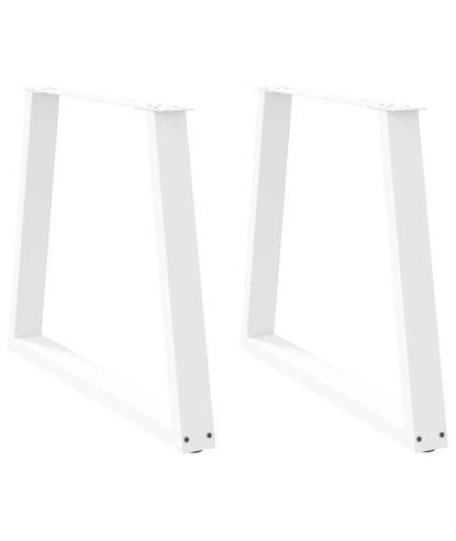 Picioare de masă în formă de V, 2 buc., alb, 70x(72-73,3) cm, oțel - WOODBB2643