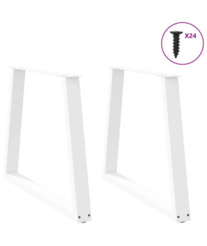 Picioare de masă în formă de V, 2 buc., alb, 70x(72-73,3) cm, oțel - WOODBB2643