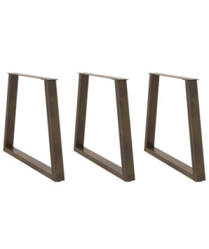 Picioare de masă în formă de V, 3 buc., oțel natural, 80x(72-73,3) cm - WOODBB2644