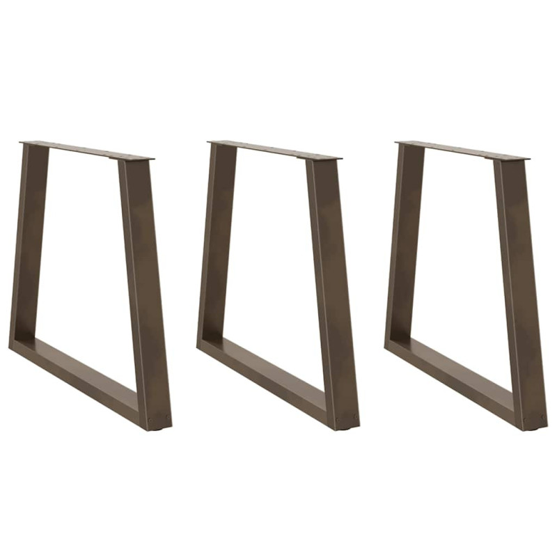 Picioare de masă în formă de V, 3 buc., oțel natural, 80x(72-73,3) cm - WOODBB2644