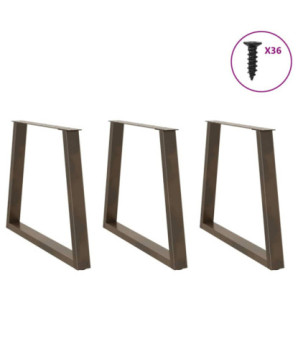 Picioare de masă în formă de V, 3 buc., oțel natural, 80x(72-73,3) cm - WOODBB2644