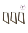 Picioare de masă în formă de V, 3 buc., oțel natural, 80x(72-73,3) cm - WOODBB2644