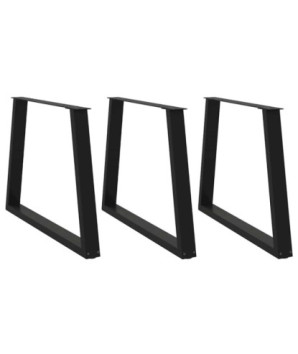 Picioare de masă în formă de V, 3 buc., negru, 90x (72-73,3) cm, oțel - WOODBB2645