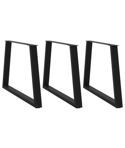 Picioare de masă în formă de V, 3 buc., negru, 90x (72-73,3) cm, oțel - WOODBB2645
