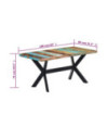 Masă de bucătărie, 160 x 80 x 75 cm, lemn reciclat, cu aspect industrial - WOODBB280