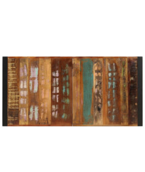 Masă de bucătărie pentru 6 persoane, aspect retro, din lemn masiv reciclat, dreptunghiulară, 140 x 70 x 75 cm