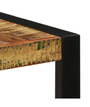 Masă de bucătărie pentru 6 persoane, aspect retro, din lemn masiv reciclat, dreptunghiulară, 140 x 70 x 75 cm