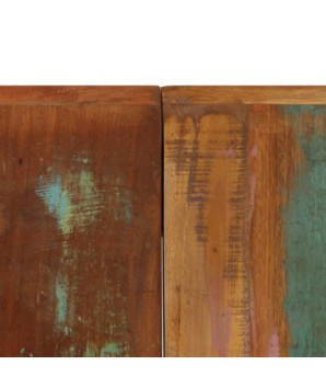 Masă de bucătărie pentru 6 persoane, aspect retro, din lemn masiv reciclat, dreptunghiulară, 140 x 70 x 75 cm