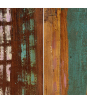 Masă de bucătărie pentru 6 persoane, aspect retro, din lemn masiv reciclat, dreptunghiulară, 140 x 70 x 75 cm
