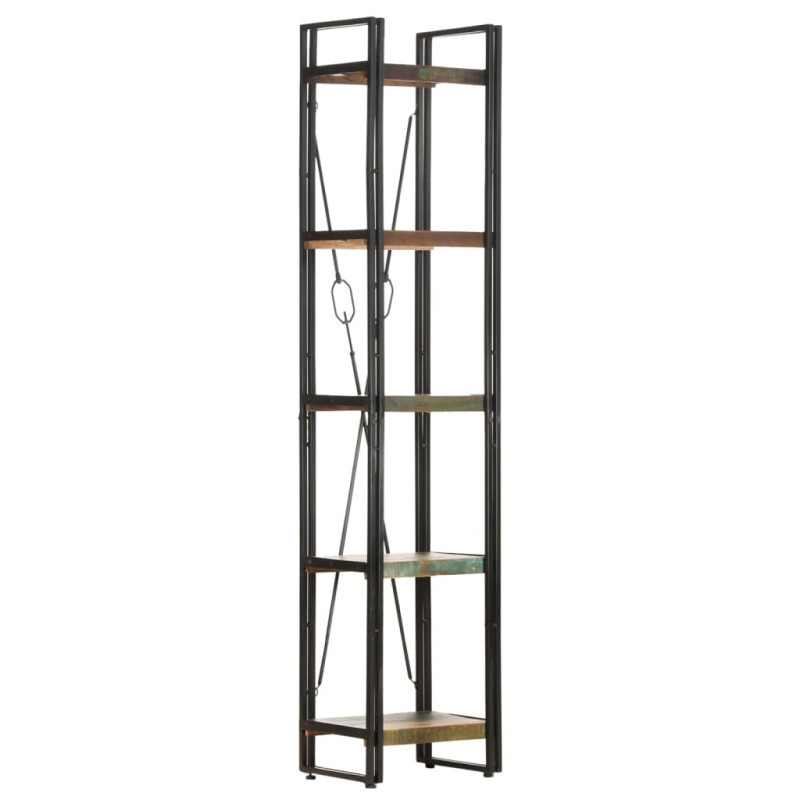 Bibliotecă cu aspect industrial, din lemn masiv reciclat, cu 5 rafturi, 40x30x180 cm, handmade Bibliotecă cu aspect industrial, din lemn masiv reciclat, cu 5 rafturi, 40x30x180 cm, handmade