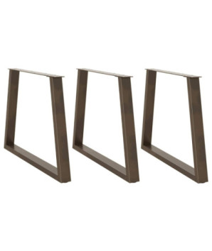 Picioare de masă în formă de V, 3 buc., oțel natural, 90 x (72-73,3) cm - WOODBB2667