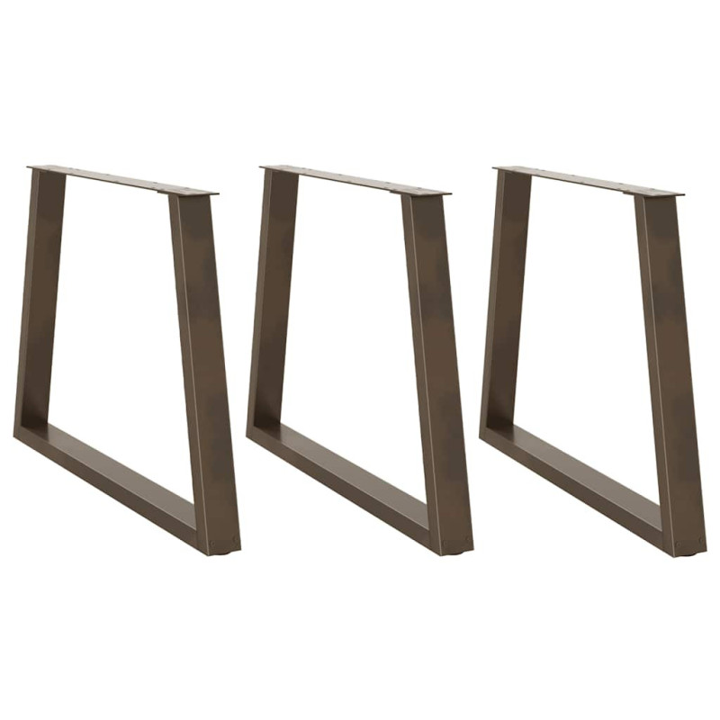 Picioare de masă în formă de V, 3 buc., oțel natural, 90 x (72-73,3) cm - WOODBB2667