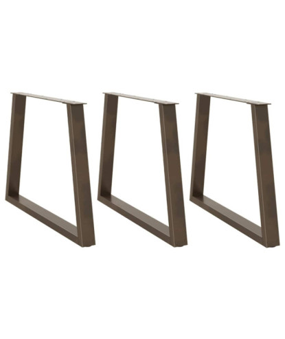 Picioare de masă în formă de V, 3 buc., oțel natural, 90 x (72-73,3) cm - WOODBB2667