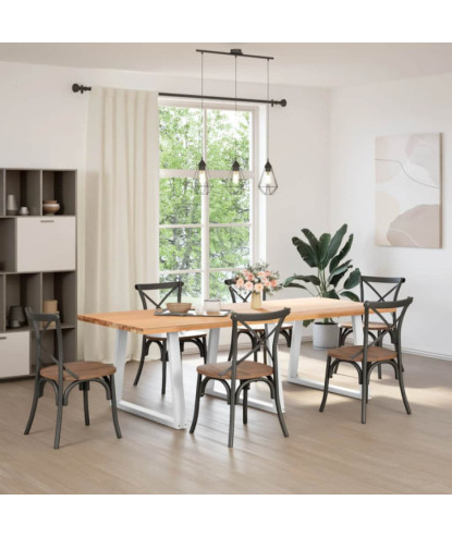 Picioare de masă în formă de V, 3 buc., alb, 100 x (72-73,3) cm, oțel - WOODBB2668