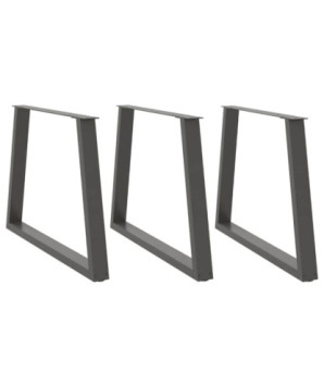 Picioare de masă în formă de V, 3 buc., antracit, 100x(72-73,3) cm, oțel - WOODBB2669