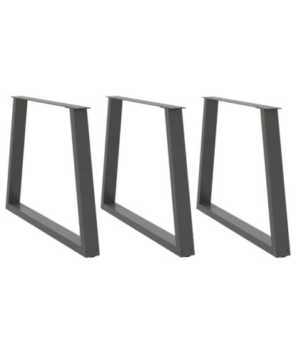 Picioare de masă în formă de V, 3 buc., antracit, 100x(72-73,3) cm, oțel - WOODBB2669