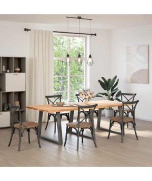 Picioare de masă în formă de V, 3 buc., antracit, 100x(72-73,3) cm, oțel - WOODBB2669