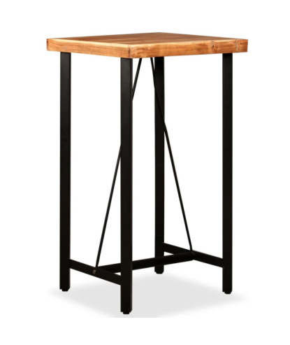 Set de bar, 3 piese, lemn masiv de acacia și lemn reciclat, cu aspect industrial - WOODBB283