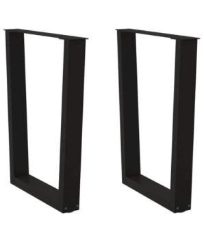 Picioare de masă în formă de V, 2 buc., negru, 60 x (72-73,3) cm, oțel - WOODBB2671