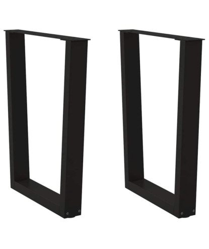 Picioare de masă în formă de V, 2 buc., negru, 60 x (72-73,3) cm, oțel - WOODBB2671