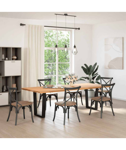 Picioare de masă în formă de V, 2 buc., negru, 60 x (72-73,3) cm, oțel - WOODBB2671