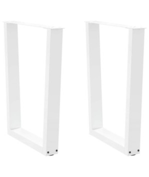 Picioare de masă în formă de V, 2 buc., alb, 60 x (72-73,3) cm, oțel - WOODBB2672