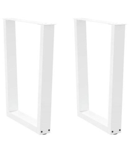 Picioare de masă în formă de V, 2 buc., alb, 60 x (72-73,3) cm, oțel - WOODBB2672