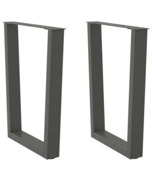 Picioare de masă în formă de V, 2 buc., antracit, 60x(72-73,3) cm, oțel - WOODBB2673