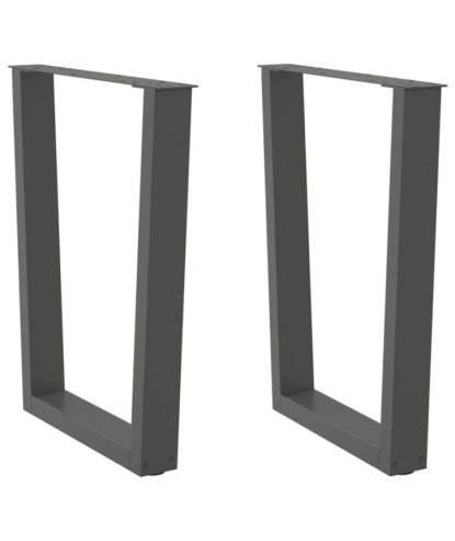 Picioare de masă în formă de V, 2 buc., antracit, 60x(72-73,3) cm, oțel - WOODBB2673