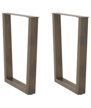 Picioare de masă în formă de V, 2 buc., oțel natural, 70x(72-73,3) cm - WOODBB2676