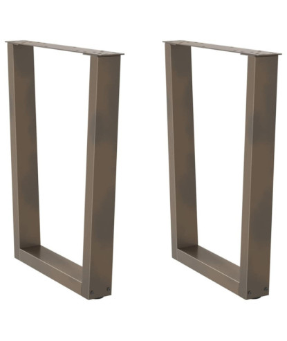 Picioare de masă în formă de V, 2 buc., oțel natural, 70x(72-73,3) cm - WOODBB2676