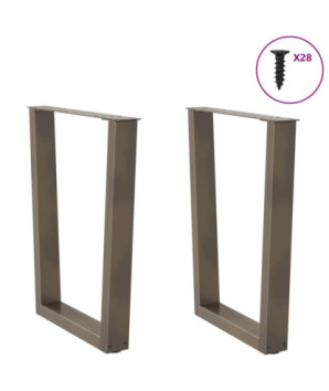 Picioare de masă în formă de V, 2 buc., oțel natural, 70x(72-73,3) cm - WOODBB2676
