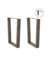 Picioare de masă în formă de V, 2 buc., oțel natural, 70x(72-73,3) cm - WOODBB2676