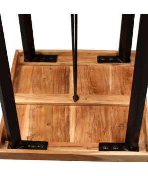Set de bar, 3 piese, lemn masiv de acacia și lemn reciclat, cu aspect industrial - WOODBB283