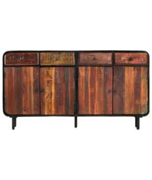 Servantă, 140 x 35 x 76 cm, lemn reciclat, cu aspect antichizat - WOODBB285