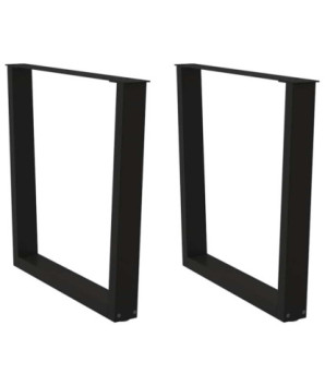 Picioare de masă în formă de V, 2 buc., negru, 80x(72-73,3) cm, oțel - WOODBB2697